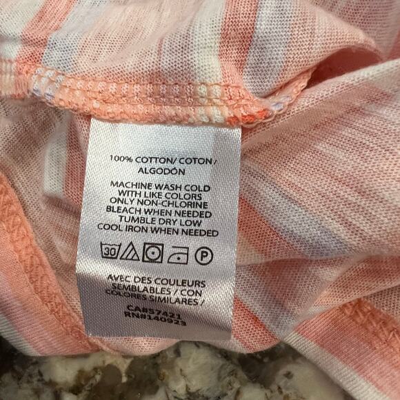 NWT LOFT Peach Breeze Striped Surf Cotton Crewneck Tee - Picture 9 of 11